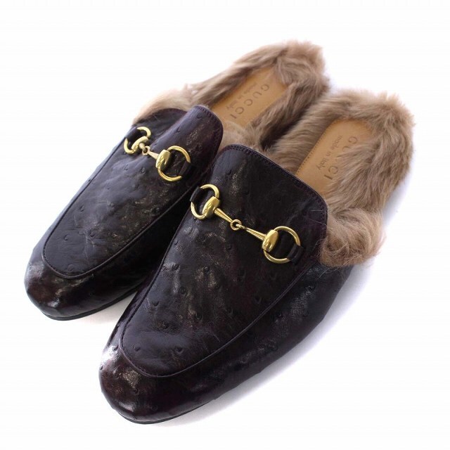 GUCCI プリンスタウン ホースビット レザーバックレスローファー