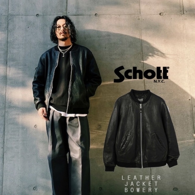 ショット　SCHOTT MA-1 レザー　ブルゾン