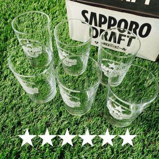 昭和レトロ新品未使用のサッポロビールジョッキ6点セット 送料無料