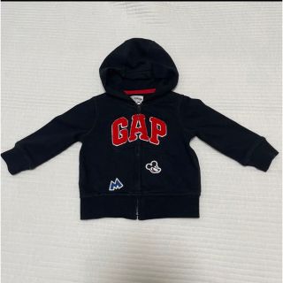 ギャップ(GAP)の美品★baby GAP  ミッキー　ワッペン　パーカー　6-9m 70(トレーナー)