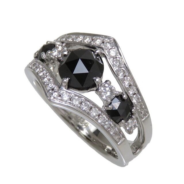リング・指輪  K18WG ブラックダイヤモンド