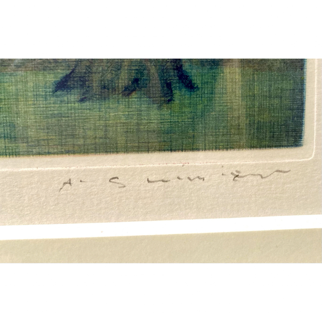 清水敦 大樹深秋 直筆サイン ed.98/120 額装 風景画 銅版画 \半額SALE