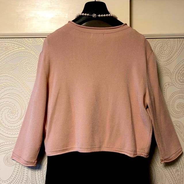 46大きいサイズ トゥービーシック 上品♡ゆったり♡リボン付きボレロカーディガン