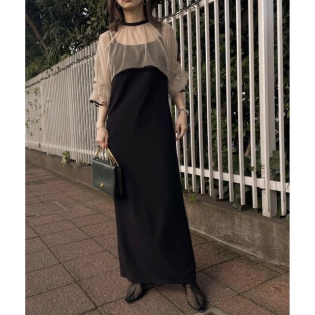 AMERI vintage MANY WAY AIRY VEIL DRESS - ロングドレス