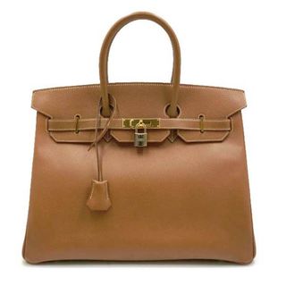 エルメス(Hermes)の超美品 HERMES エルメス バーキン35 □A アルデンヌ ナチュラル レザー ライトブラウン ブラウン 茶 ハンドバッグ レディース 正規店クリーニング済 USED 【中古】(ハンドバッグ)