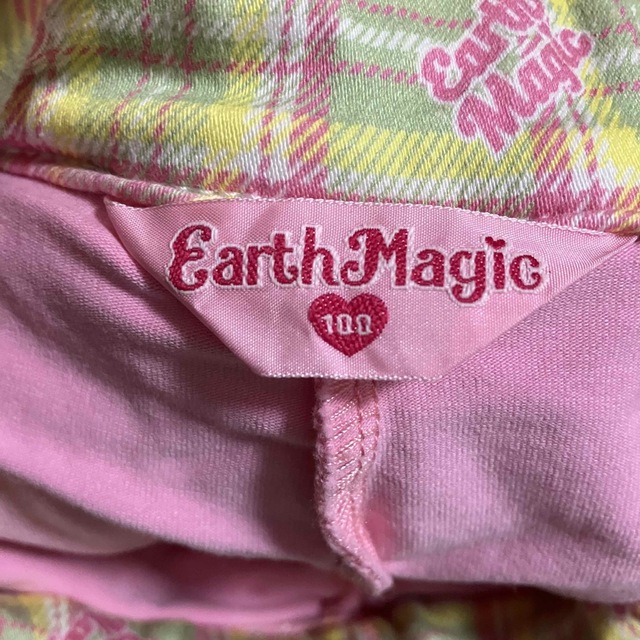 EARTHMAGIC(アースマジック)のチェックプリーツスカート キッズ/ベビー/マタニティのキッズ服女の子用(90cm~)(スカート)の商品写真
