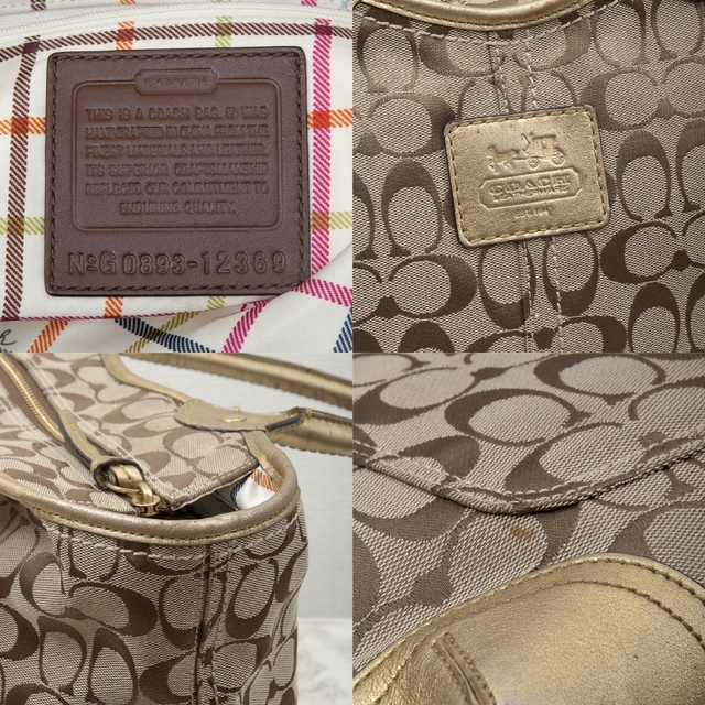 【良品】COACH(コーチ)シグネチャー ブリーカー トートバッグ ゴールド！