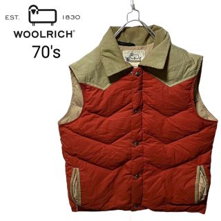 70s woolrich ダウンベスト 白タグ USA製 山田蓮着用