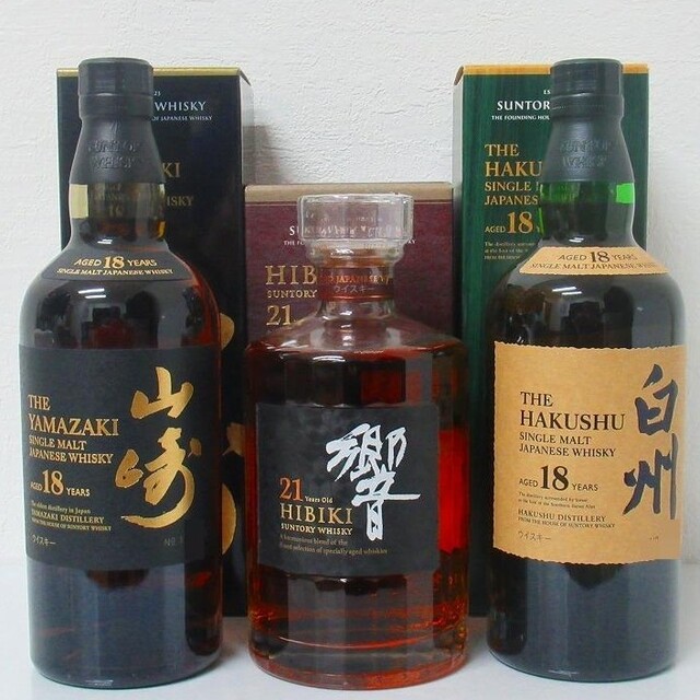 国産品 山崎18年 700ml 響21年 白州18年 3本 ウイスキー ...