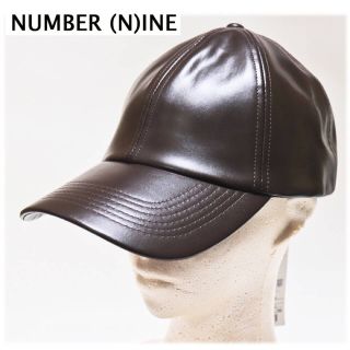 ナンバーナイン(NUMBER (N)INE)の《ナンバーナイン》新品 シンセティックレザーキャップ 男女兼用 F 調整可能(キャップ)