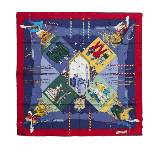 エルメス カレ90 LE CARNAVAL DE VENISE ベニスのカーニバル スカーフ