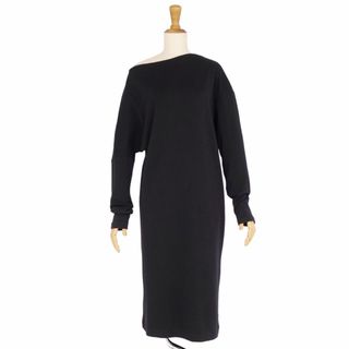 ジルサンダー(Jil Sander)の美品 ジルサンダー JIL SANDER ワンピース ロングスリーブ アシンメトリー ウール カシミヤ レディース イタリア製 34(S相当) ブラック(ひざ丈ワンピース)