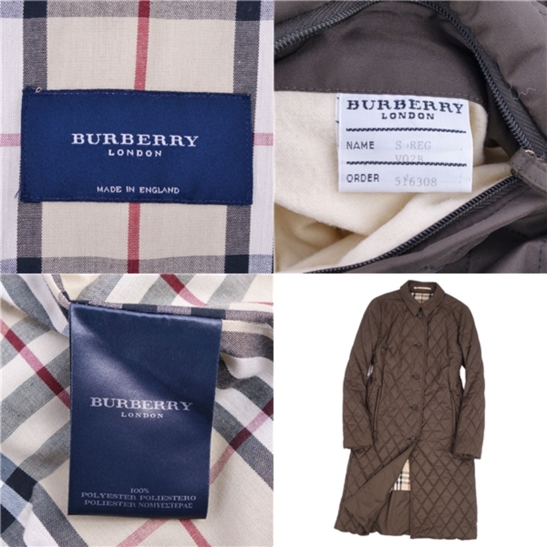 BURBERRY(バーバリー)の美品 バーバリー ロンドン BURBERRY LONDON コート 英国製 ステンカラーコート バルマカーンコート 中綿入り キルティング アウター レディース  M相当 ブラウン レディースのジャケット/アウター(その他)の商品写真