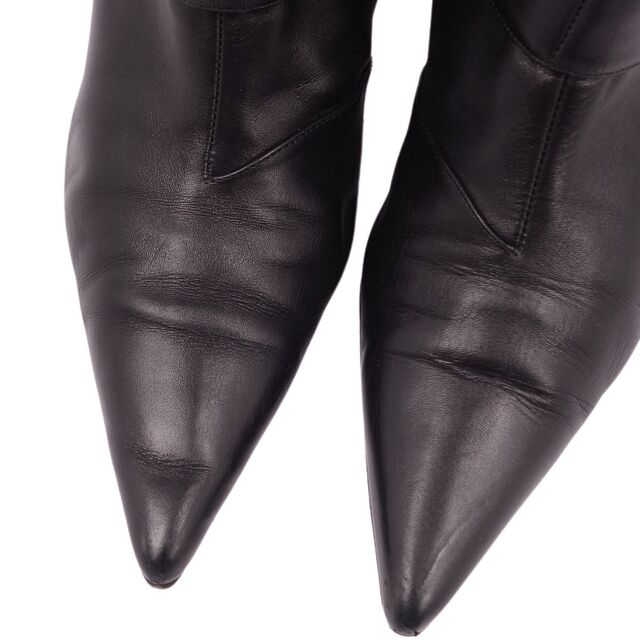 エルメス HERMES ブーツ 2way カーフレザー ロングブーツ ショートブーツ レディース ヒール シューズ 靴 36.5(23.5cm相当)  ブラック