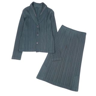 【美品】PLEATS PLEASE セットアップ上下　カットソースカート付