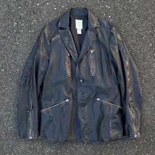 ディーゼル(DIESEL)の90s DIESEL Vintage加工レザーテーラードジャケット アーカイブ(テーラードジャケット)