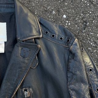 90s DIESEL Vintage加工レザーテーラードジャケット アーカイブ