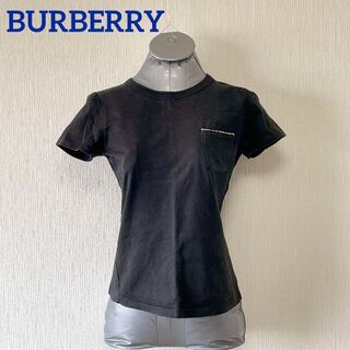 バーバリーブルーレーベル(BURBERRY BLUE LABEL)のBURBERRY 黒無地 Tシャツ ポケット縁バーバリーチェック(Tシャツ(半袖/袖なし))