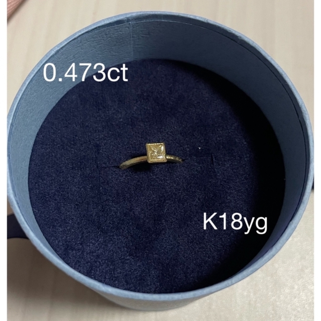 セイレーンアズーロ　ダイヤモンド　指輪　プリンセスカット　K18