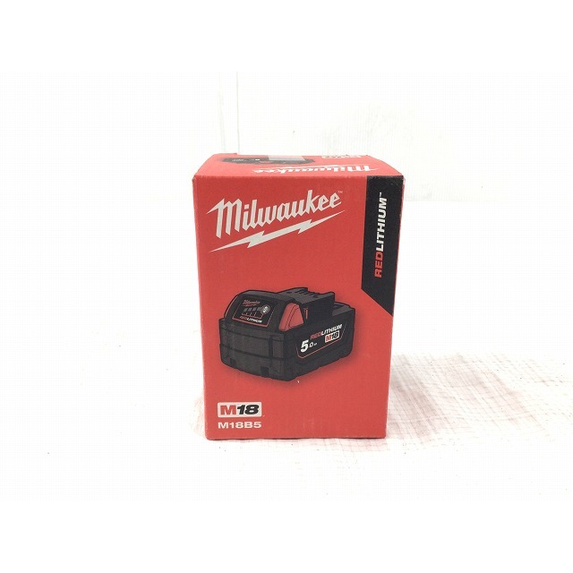 ☆未使用品☆milwaukee ミルウォーキー 18V 5.0Ah 純正 リチウムイオンバッテリー M18B5 リチウムイオン電池 66308 工具