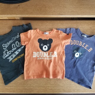 ダブルビー(DOUBLE.B)のミキハウス　ダブルB Tシャツ　3枚セットです。サイズ　90(Tシャツ/カットソー)
