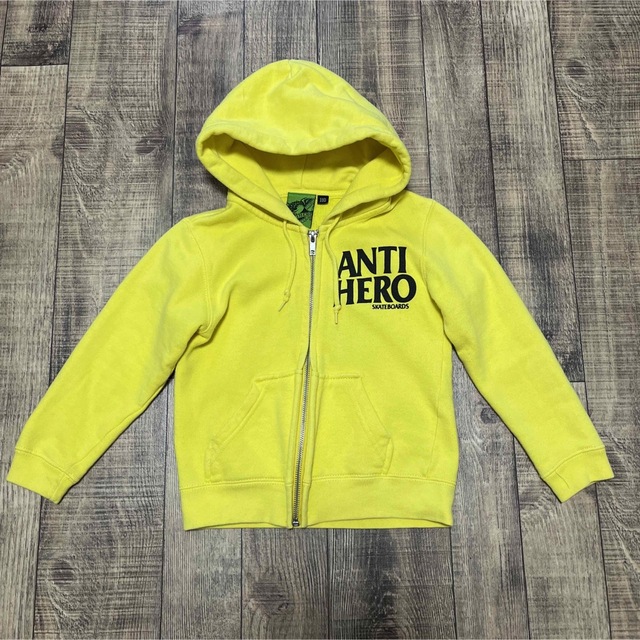 ANTIHERO(アンチヒーロー)のANTIHERO KIDS キッズ フーディ パーカ 黄色 110cm キッズ/ベビー/マタニティのキッズ服男の子用(90cm~)(Tシャツ/カットソー)の商品写真