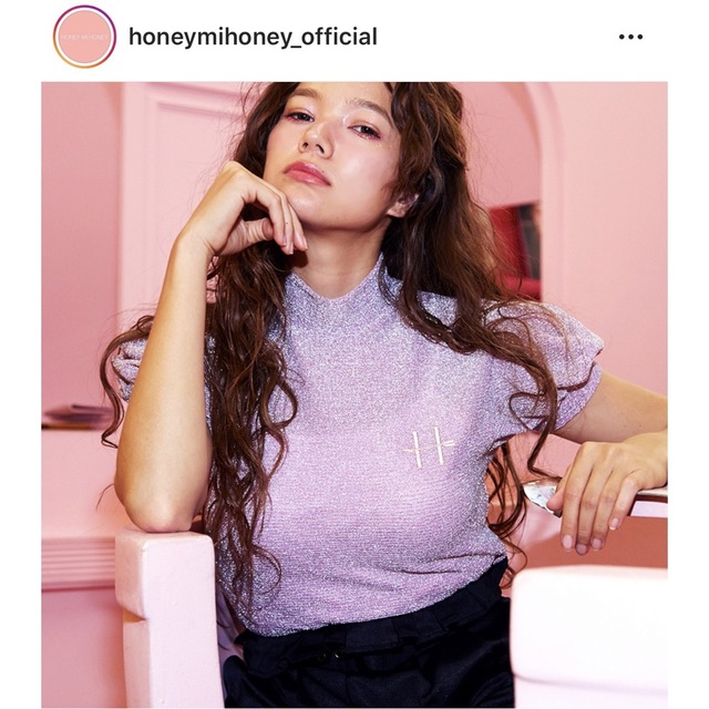 Honey mi Honey(ハニーミーハニー)のハニーミーハニー　グリッタートップス レディースのトップス(カットソー(半袖/袖なし))の商品写真