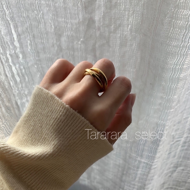 ●stainless トリプルring G●金属アレルギー対応 レディースのアクセサリー(リング(指輪))の商品写真