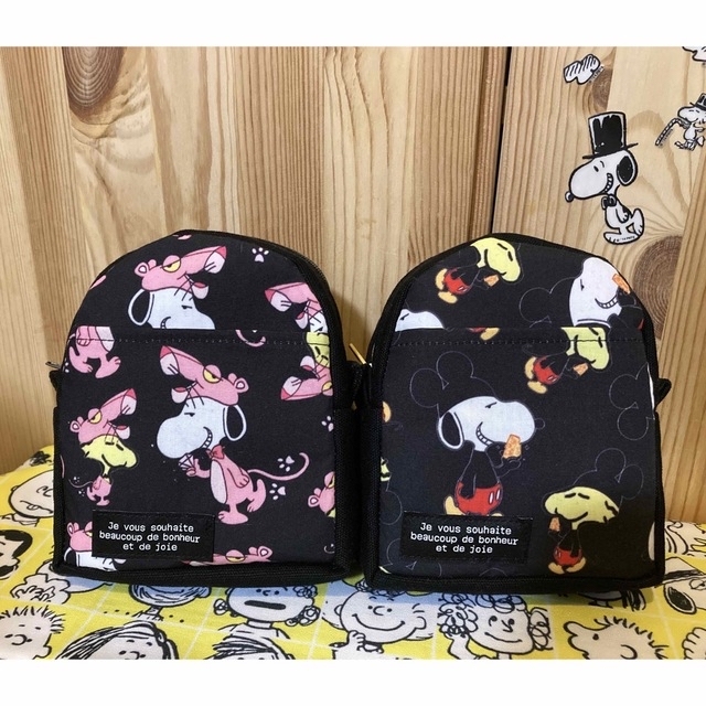 226*ハンドメイド SNOOPY リュック型ポーチ ミニリュックの通販 by は