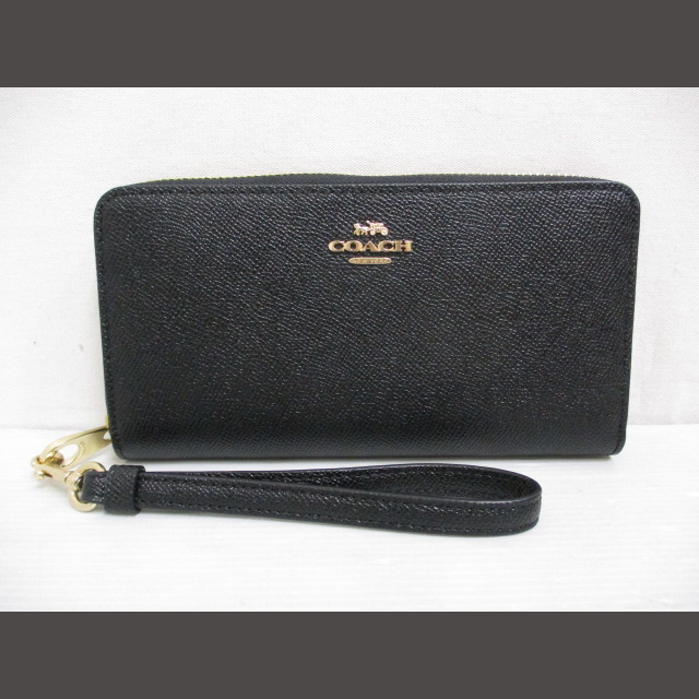COACH コーチ ラウンドファスナー 長財布 黒 ブラック-connectedremag.com