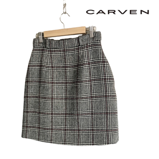 カルヴェン(CARVEN)の美品　CARVEN（カルヴェン）グレンチェックタイトミニスカート(ミニスカート)