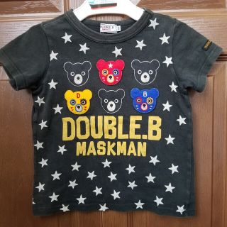 ダブルビー(DOUBLE.B)の訳ありダブルビーのマスクマン　Tシャツです。　100　ふかみどり　深緑(Tシャツ/カットソー)