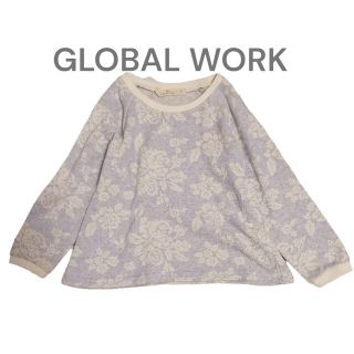 グローバルワーク(GLOBAL WORK)のGLOBAL WORK 110 ブルー 花柄カットソートレーナー(Tシャツ/カットソー)