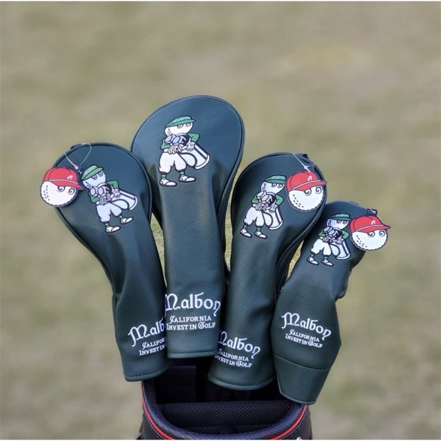 新製品大人気4点セット】Malbon Golfマルボンゴルフクラブカバー濃い緑 