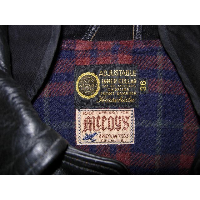 THE REAL McCOY’S(ザリアルマッコイズ)の旧リアルマッコイズ 実名復刻ラフウェア カーコート ホースハイド 36 メンズのジャケット/アウター(レザージャケット)の商品写真