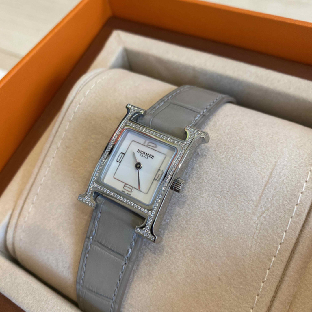 HERMES エルメス 新品 HウォッチPM25mm アリゲーター