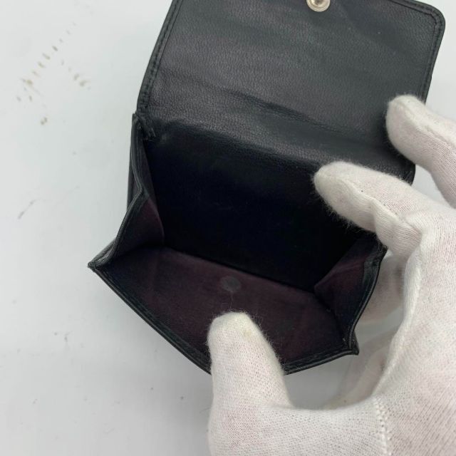 バレンシアガ 三つ折り財布 本革 ロゴ 黒 ブラック - 3