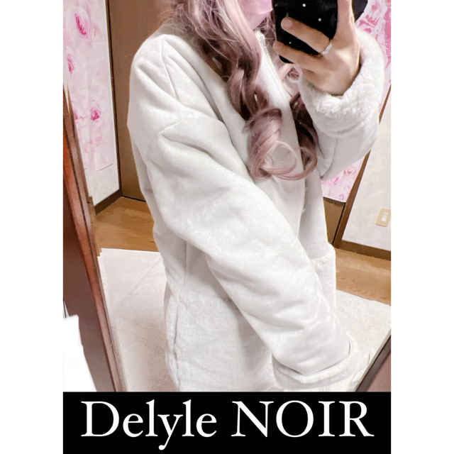 Delyle NOIR(デイライルノアール)の5185.Delyle NOIR スエード ファー グレー ノーカラーコート レディースのジャケット/アウター(毛皮/ファーコート)の商品写真