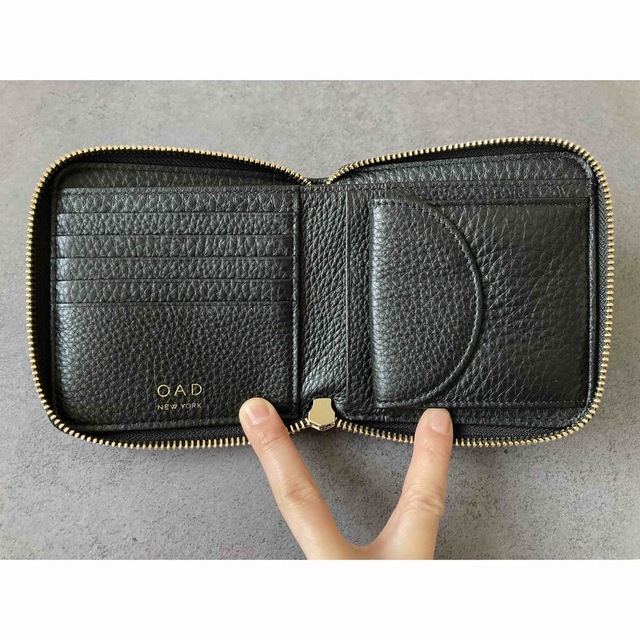 【新品未使用】 オーエーディーニューヨーク OAD NEW YORK 長財布 ラウンドジップ Dia Continental Mirror Wallet 半月型 レザー OAD057 【TRUE BLACK】