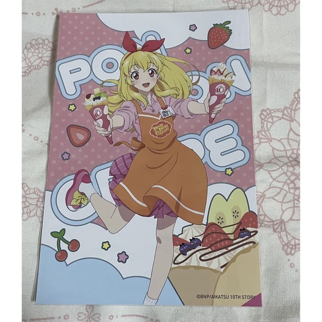 アイカツ!(アイカツ)のアイカツ いちご ポストカード ポンポンクレープ マリオンクレープ ノベルティ エンタメ/ホビーのアニメグッズ(カード)の商品写真