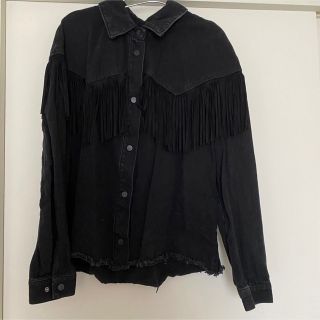 ザラ(ZARA)の❗️値下げ交渉可❗️ ZARA フリンジ　デニムジャケット　Gジャン　新品(Gジャン/デニムジャケット)