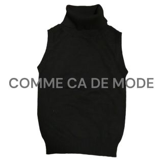 コムサデモード(COMME CA DU MODE)のあこ様専用★新品未使用 コムサデモード  グレー黒タートルニットノースリーブ(ニット)