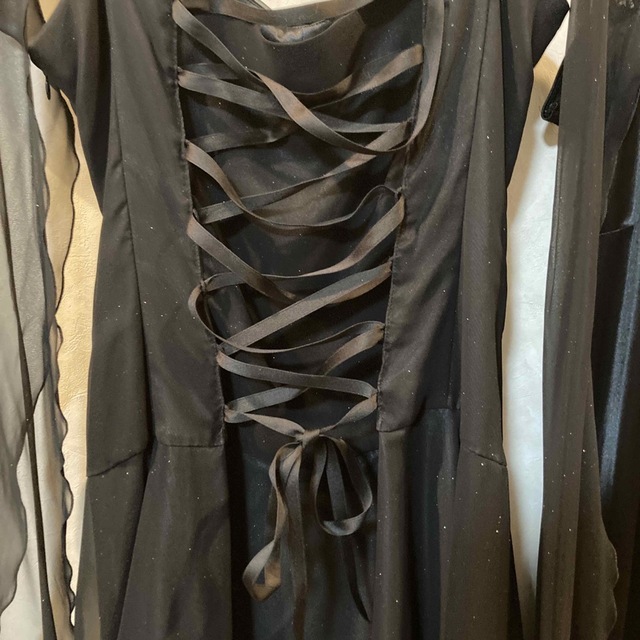 結婚式お呼ばれドレス　ブラック　インナードレス付　サイズM レディースのフォーマル/ドレス(ミディアムドレス)の商品写真