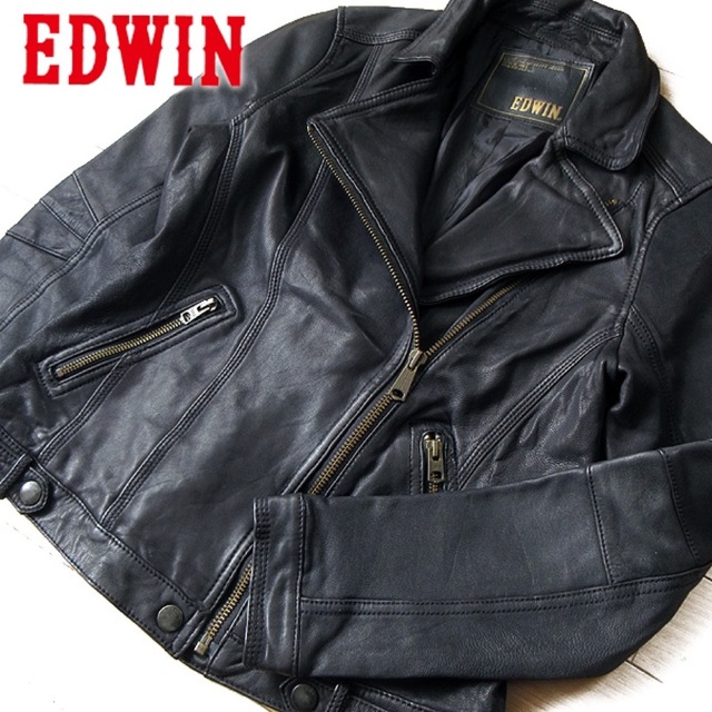 EDWIN(エドウィン)の美品 M エドウィン EDWIN レディース レザージャケット レディースのジャケット/アウター(ライダースジャケット)の商品写真