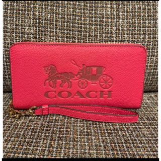 コーチ(COACH)の3548 コーチ　長財布　ピンク　コーチ馬車　モチーフ(財布)