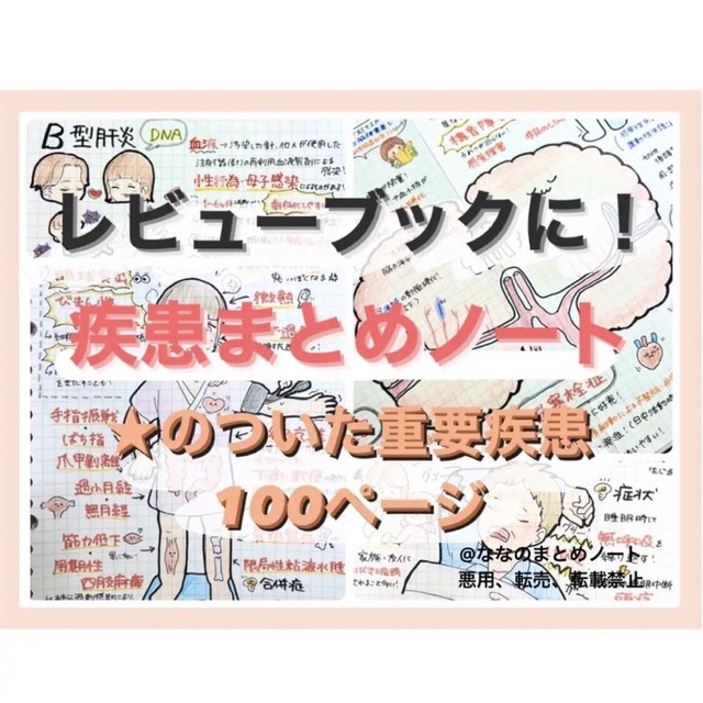 【レビューブックに！】国試頻出！疾患まとめノート100項目