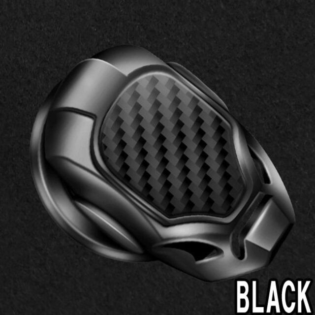 エンジン スタート ボタン スイッチ カバー ブラック 黒 カーボン 自動車/バイクの自動車(車内アクセサリ)の商品写真
