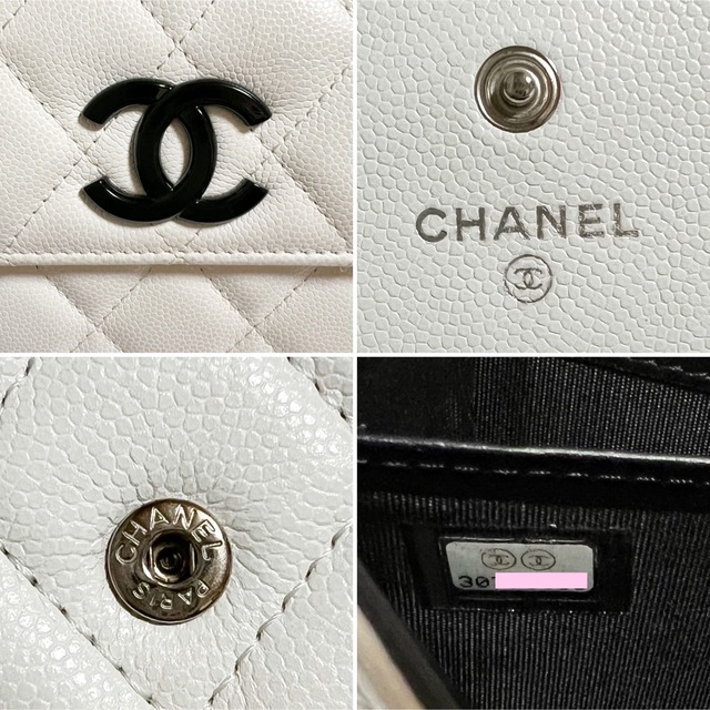 カード入れ⇒12箇所専用★CHANEL 【30番台】キャビアスキン デカココ フラップウォレット