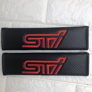 STI カーボン調シートベルトカバー ２個入り スバル SUBARU