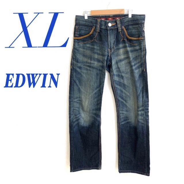 EDWIN(エドウィン)のEDWINエドウィン デニムパンツ ウォッシュ加工 ワイドパンツ メンズのパンツ(デニム/ジーンズ)の商品写真